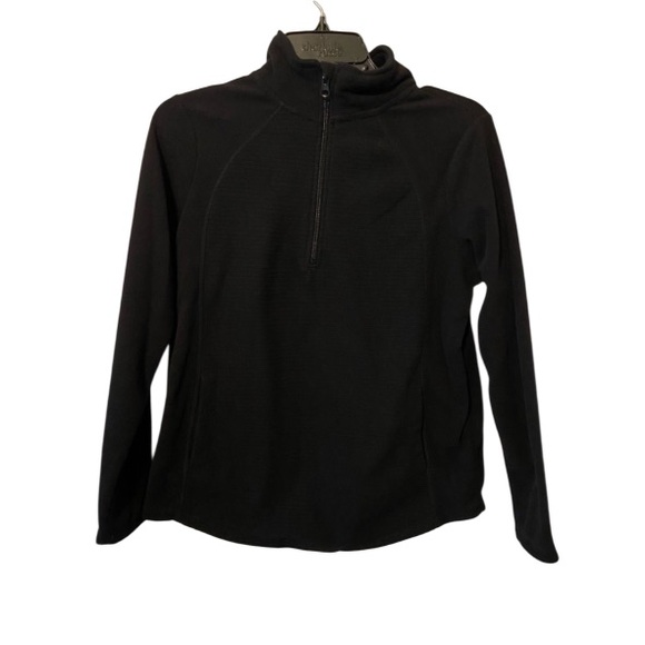St. John's Bay Jackets & Blazers - St. John’s Bay Black 1/4 Zip Pullover With Pockets Size Small Petite